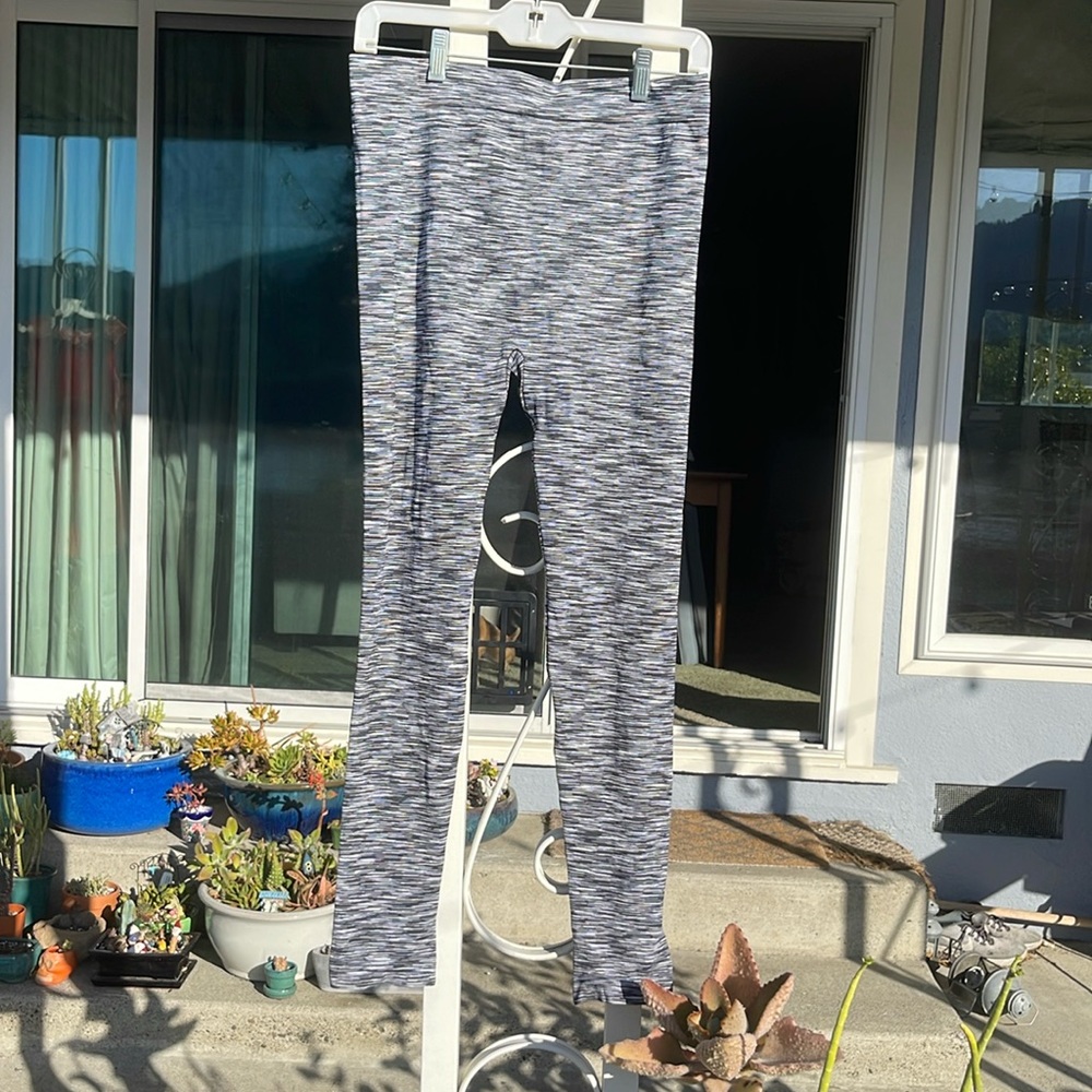 Black and white space dye full length leggings